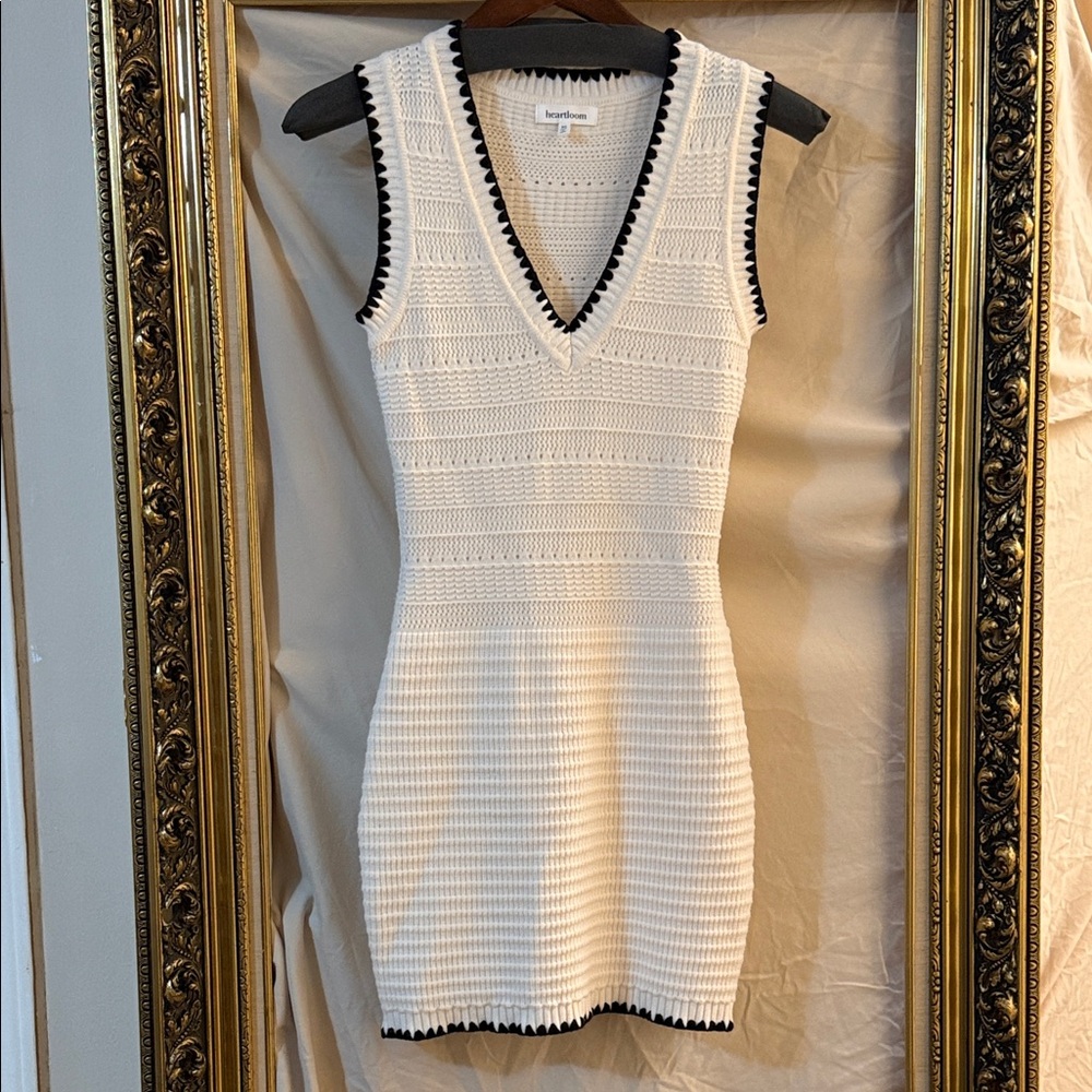 Heartloom White and Black Knit Mini Dress